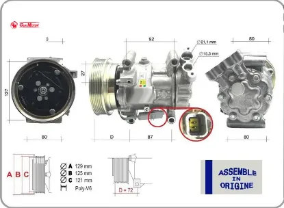 Klima kompresörü sıfır ürün renault clıo ııı 04 12 kangoo ıı 08 modus 04 mıcra ııı 03 10 qashqaı j10 gua 8200953359/ 2763000q0d/ 2763000q0n resmi