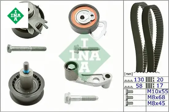 Triger seti 130x20 polo-cordoba-golf4-fabıa-bora 1.4-1.6 16v bcb-bby-bud-bbz-bky-ahw-ajv-azd-cggb ına 036198119b/ 036198119f resmi