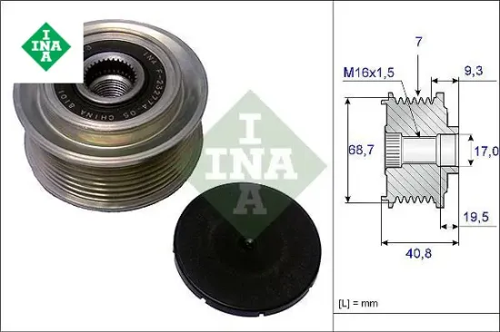 Alternatör kasnağı rulmanlı hyundaı h1 starex 2.5 crdi 03-07 -kıa sorento 2.5 crdı 02 > 7 kanal ına 373214a000/ 323224a002 resmi