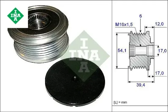 Alternatör kasnağı rulmanlı fıesta v 01-10 -fusıon 02-05 1.4 tdcı-mada 2 1.4 cd 03 6 kanal ına 2s6t10300/ 2s6tac/ y40118300 resmi