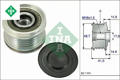 Alternator kasnagı mercedes w168 w169 w414 . Mıtsubıshı colt 1.5 dıd 04>12 ına a6401500960/ mn960267 resmi