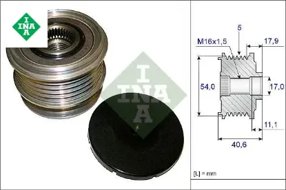 Alternatör gergi kasnağı ford mondeo ıv 2.5-smax 07 > volvo s40-v50-s60-v60-sc60-v70-xc70-s80-xc90 ına 30667682/ 6g9n10300hd resmi
