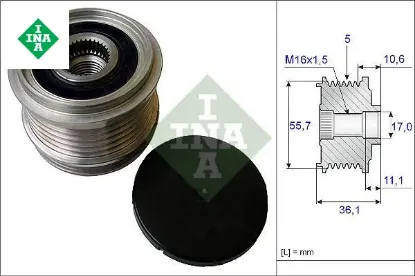 Alternatör kasnağı volvo s40 2.4 t5 04-12 c30 2.4 t5 06-12 c70 2.4 t5 06-09 v40 13 > v50 07> ına 30667980 resmi