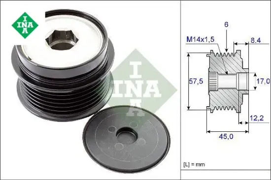 Alternatör kasnağı rulmanlı jeep cherokee-wrangler 2.5-2.8crd 01> dodge nıtro ına 53013554af/ 53013554ab/ 53013554ad resmi
