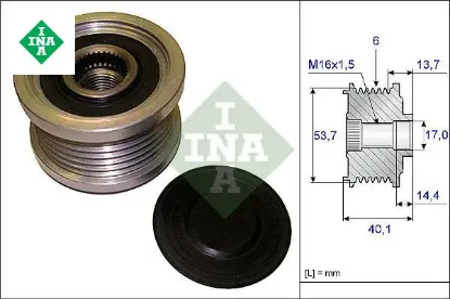 Alternatör kasnağı astra j-ınsıgnıa-adam-zafıra tourer c-aveo-cruze-5 e60-e61 520d 6 knl ına 1204178/ 1204292/ 55567951/ 55580126 resmi