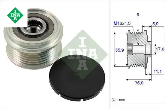 Alternatör gergi rulmanı amarok-touareg-a4-a5-a6-q5-q7 2.0-2.7-3.0 tdı ddxa/b-bks-cata-daua-clab ına 059903119n/ 06e903119/ 059903119g resmi