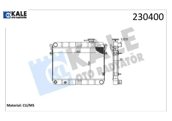 Radyatör m131 em-ym 470x292x34 3 sıra super ps fanlı sistem kale radyatör 850080770/ 5953475/ 85005296 resmi