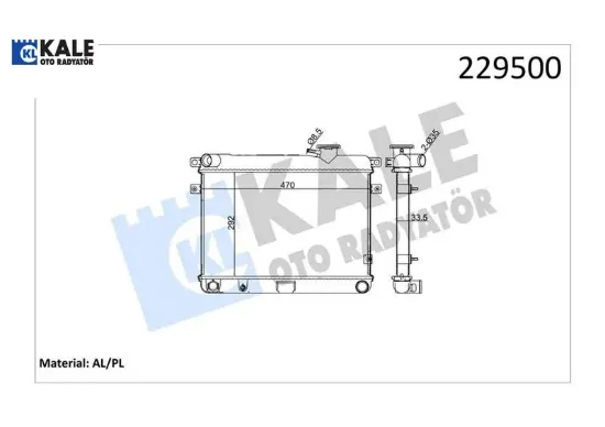 Radyatör m131 em-ym 470x292x34 2 sıra al pl sistem kale radyatör 850080770/ 5953475/ 85005296 resmi