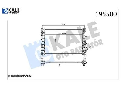 Radyatör lınea 1.3 jtd ac klimasız mek 621x395x26 1 sıra alb sistem kale radyatör 51785217/ 51852517 resmi