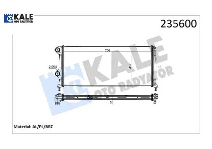 Radyatör doblo 1.9 jtd-1.3mtj mek ac klimasız 700x305x38 1 sıra alb sistem -46807378 kale radyatör 55174187/ 51779233/ 51861635 resmi