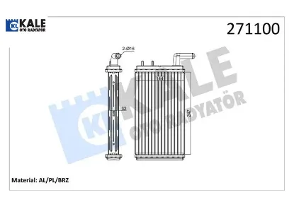 Kalorifer radyatörü m131 1600 247x144x32 0181831ab kale radyatör 4327232/ 85007271 resmi