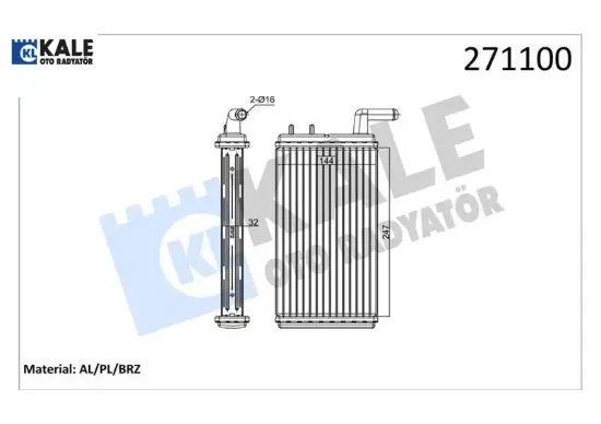 Kalorifer radyatörü m131 1600 247x144x32 0181831ab kale radyatör 4327232/ 85007271 resmi