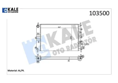 Motor radyatoru escort clx 2 sıra al pl sıstem kale radyatör 91ab8005af/ 94at8005ab/ 94at8005ba resmi