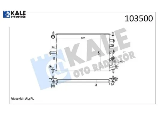 Motor radyatoru escort clx 2 sıra al pl sıstem kale radyatör 91ab8005af/ 94at8005ab/ 94at8005ba resmi