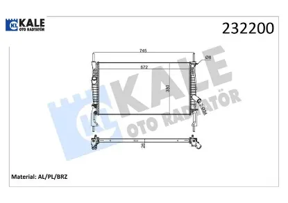 Motor su radyatoru transıt 2.2tdcı 2.4tdcı 06 09 klımasız manuel 1 sıra alb kale radyatör 6c118005ad/ 1383315/ 1370865 resmi