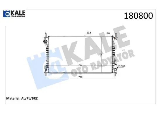 Motor su radyatoru connect 1.8tdcı 03 06 ya da 09 13 klımalı kale radyatör 8t168005ba/ 1365996 resmi