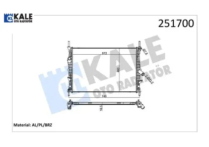 Motor su radyatoru transıt v347 2.2tdcı 2.4tdcı 06 14 kale radyatör 7c118005ab/ 1595061 resmi