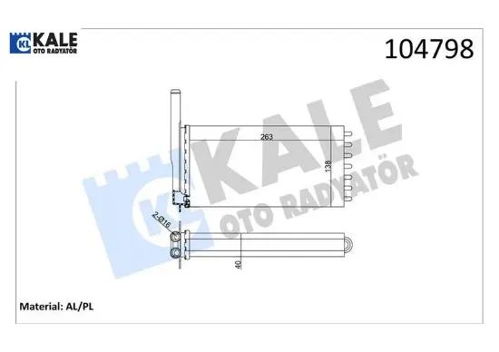 Kalorifer radyatöru escort klimasız 265x138x40 2 sıra al pl sistem kale radyatör 96at18476aa resmi