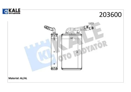 Kalorıfer radyatoru transıt v347 2.2tdcı 2.4tdcı 3.2tdcı klımasız 06 kale radyatör 6c1h 18476 a1b t178422 resmi