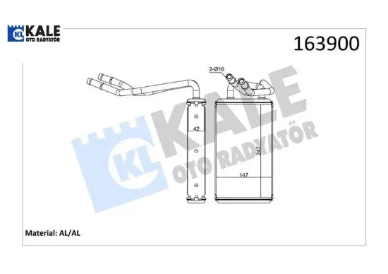Kalorıfer radyatoru transıt v347 06 klımalı kale radyatör 6c1h18476bb/ yc1h18b539bb resmi