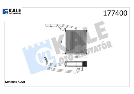 Kalorifer radyatörü focus-tourneo connect 1.6 16v-1.8 16v-1.8 tdı 207x196x27 2 sıra alb kale radyatör 1062254/ xs4h18476ab resmi