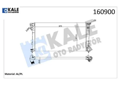Radyatör partner-berlıngo-xsara-306 1.9dzl dw8 98-02 klimasız mek 670x377.5x23 2 sıra al pl kale radyatör 1330.41/ 1330.E1/ 1330.23/ 1331.Fg resmi