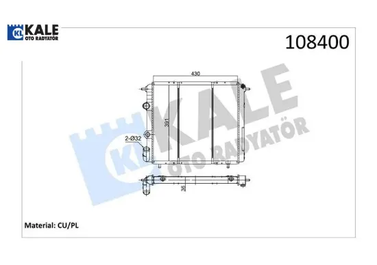 Radyatör r19 1.4-1.6 enj 2 sıra cu pl sistem kale radyatör 7702253648/ 7702247653 resmi
