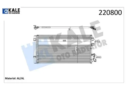 Klima kondanser radyatörü fluence 09 megane ııı 09 1.5dci 1.6 1.6dci 348x685x16 kale radyatör 921000005r/ 921100001r resmi