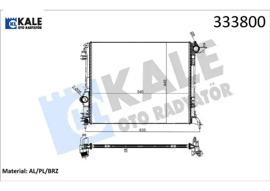 Motor su radyatörü grand scenıc ıv 15 megane ıv 15 scenıc ıv 15 1.2 tce 1.3 tce 1.5dci 539x446x27 kale radyatör 214105169r resmi