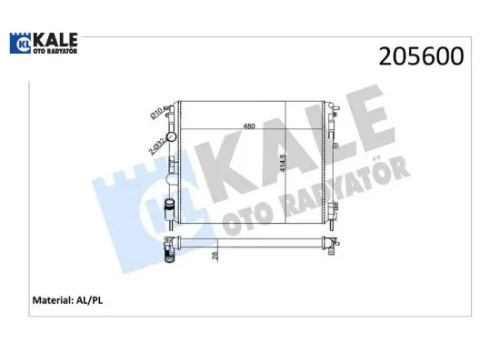 Radyatör clıo ıı-kng-logan1.5 dcı-1.6 16v-1.9 dtı-k4m ac klimasız mek 480x414.5x23 2sıra al pl kale radyatör 7700428082 resmi