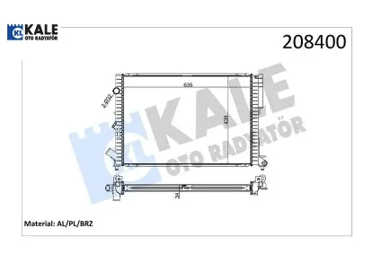 Radyatör lgn 1.8-2.0 16v-2.2 d espace ııı 2.0 ac mek otom 1 sıra pa sistem 635x441x47 kale radyatör 7701044076/ 7701038219/ 7701043411 resmi