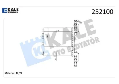 Kalorifer radyatörü 2 sıra al pl clıo ıı-kangoo 98- kale radyatör 7701044790 resmi