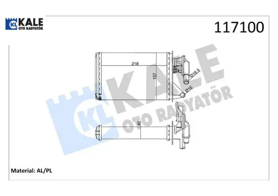 Kalorifer radyatörü uno 218x156.5x40 musluklu 2 sıra al pl sistem kale radyatör 40787031/ 5943154/ 7753630/ 7754055 resmi