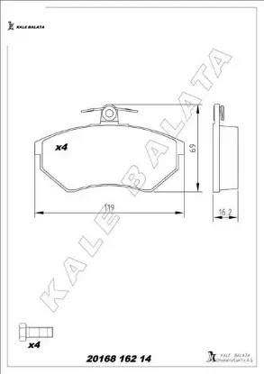 Balata ön ıbıza-cordoba 1.8-toledo ı 93-99 kale balata 8660004677/ 8671016619/ 357698151h resmi