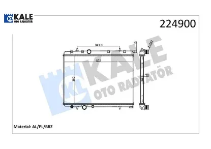 Radyatör 206 98 307 02 c4 04 xsara 00-05 1.6-2.0 ac klimasız otom 562.8x378x27 1 sıra alb kale radyatör 9835996080/ 1331.Ls/ 1330.N7/ 1330.F4 resmi