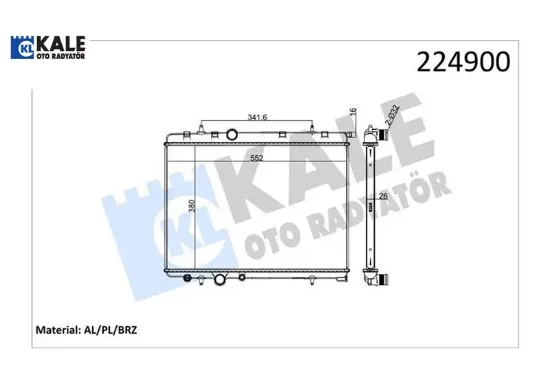 Radyatör 206 98 307 02 c4 04 xsara 00-05 1.6-2.0 ac klimasız otom 562.8x378x27 1 sıra alb kale radyatör 9835996080/ 1331.Ls/ 1330.N7/ 1330.F4 resmi