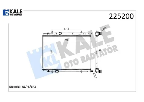 Radyatör 307 00 c4 04 1.4 16v-1.6 16v-partner-berlıngo 97 2.0hdı 00 ac /- mekx562x378x27 al/pl/brz kale radyatör 9835996080/ 1331.Ls/ 1330.N7/ 1330.F4 resmi