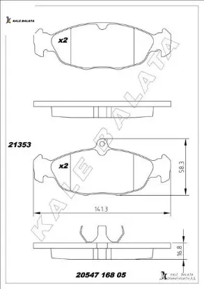 Ön balata astra f-corsa a b -vectra a-tıgra- 94-00 combo 1.4-1.6i-1.7 d 92-00 gdb1040 kale balata 1605907/ 1605881/ 1605087/ wva20547 resmi