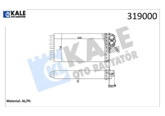 Kalorifer radyatörü 206 98 xsara 99 247x134 kale radyatör 6448.G3 resmi