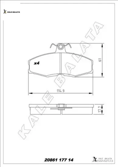 Balata ön sıerra hb-sw 82-87 kale balata 5018981/ 6117992/ 6137744 resmi