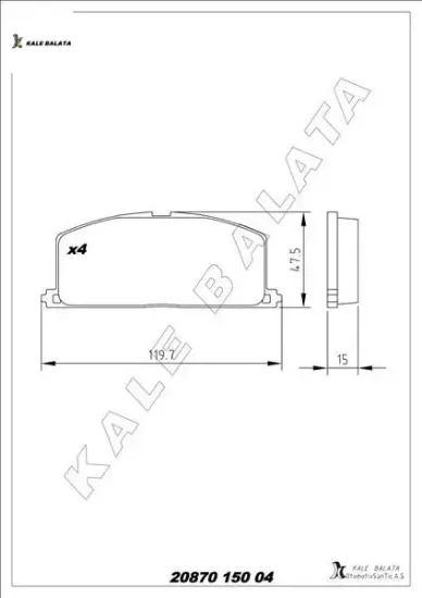 Balata ön camry-carına 13 - corolla-corona-celica 83-93 kale balata 0449112630/ 0449114050/ 0449116030 resmi