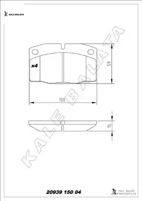 Ön fren balatası ascona 76/88 corsa a 82.3.93 kadet 1.4 88-95 vectra a 88/11.95 omega 94 kale balata 1605586/ 1605788/ 1605787/ 90398759 resmi