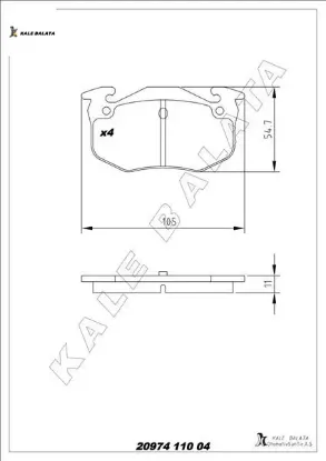 Arka fren balata r9 r19 megane ı / clıo ı ıı / 106 96- 206 00- 306 97-01 / saxo 96- / xsara 97- ince kale balata 7701203668/ 701204845/ wva20635 resmi
