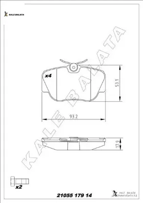 Fren balatası on w201 83 93 kale balata a0004209120 resmi