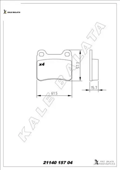 Arka fren balatası vectra a 88-95 astra f 94-98 calıbra a 90-97 kadett e 86-91 vectra b 96 kale balata 1605877/ 1605728/ 90485138/ 90297537 resmi