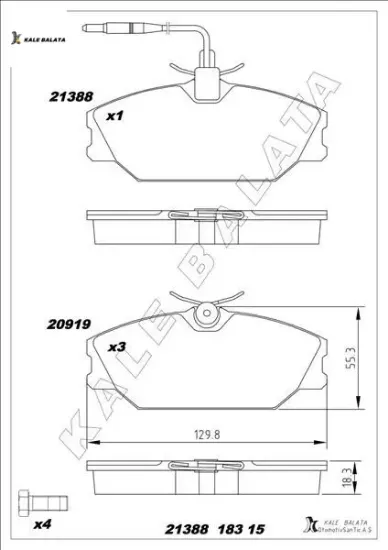 Balata ön 25-espace ıı-megane ı-laguna ı-scenıc-safrane ı-ıı-sport spider 93 - kale balata 32321800/ 6000008895/ 7701203730 resmi