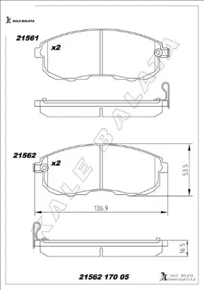 Ön fren balata  juke 1.6l hr16de dıg-t f15 10- 1.5l dci f15 10- / maxıma 2.0l vq20de dohc a32 a33 v6 kale balata 4106040u90/ d10601ka1a/ 5581080j51 resmi