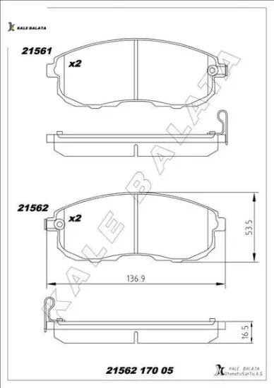Ön fren balata  juke 1.6l hr16de dıg-t f15 10- 1.5l dci f15 10- / maxıma 2.0l vq20de dohc a32 a33 v6 kale balata 4106040u90/ d10601ka1a/ 5581080j51 resmi
