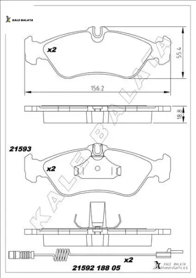 Fren balatası arka sprınter b901 b904 . Lt 28-35-46 kale balata a0024204020/ 2d0698451 resmi