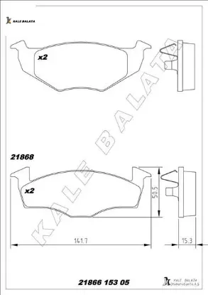 Balata ön cordoba 1.7-1.9-ıbıza ıı.ııı-inca-toledo ı 93-99 kale balata 8660004614/ 8671016518/ 140698151b resmi